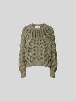 Relaxed Fit Pullover mit Lochmuster Shop The Look MANNEQUINE
