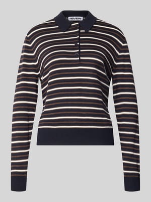 Poloshirt mit geripptem Saum Shop The Look MANNEQUINE