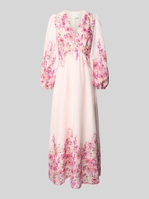 Maxi-jurk met V-hals, model 'SILFI' Shop The Look MANNEQUINE
