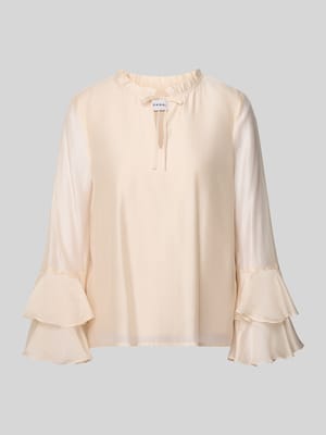 Bluzka o kroju regular fit z mieszanki lyocellu z falbanami Shop The Look MANNEQUINE