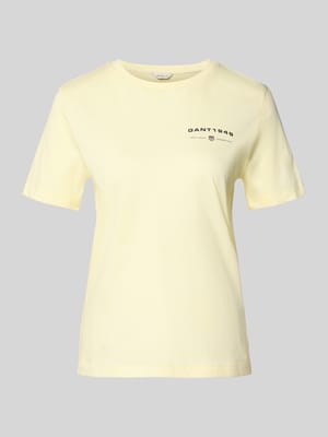 T-shirt met labelprint en ronde hals Shop The Look MANNEQUINE