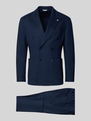Slim Fit Anzug mit zweireihigem Sakko und Hose mit Bügelfalten Shop The Look MANNEQUINE