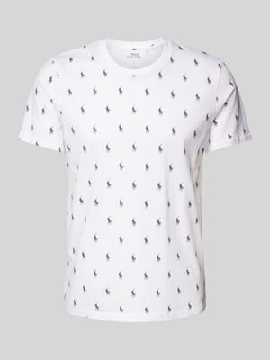 T-shirt met geribde ronde hals Shop The Look MANNEQUINE