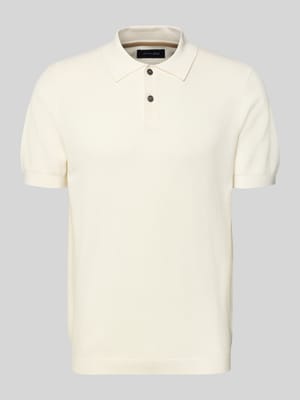 Slim Fit Poloshirt mit Strukturmuster Shop The Look MANNEQUINE