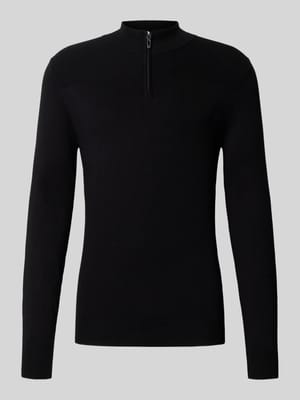 Slim Fit Strickpullover mit Troyer-Kragen Shop The Look MANNEQUINE
