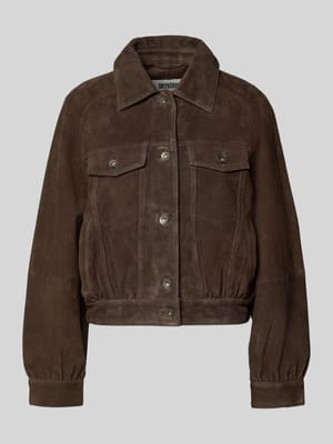 Leren jack met borstzakken model 'MARWICK' Shop The Look MANNEQUINE