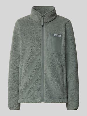 Fleecejacke mit Stehkragen und Label-Detail Shop The Look MANNEQUINE