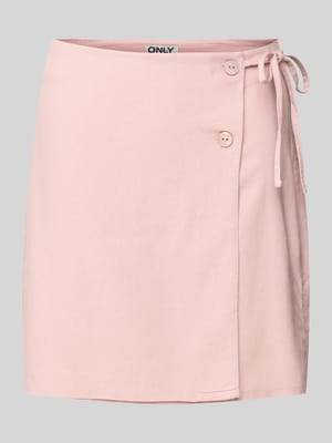 Uitlopende wikkelrok van een mix van viscose en linnen, model 'CARO' Shop The Look MANNEQUINE