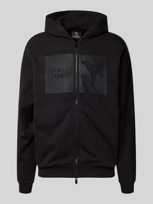 Sweatjacke mit Logo-Print und Zweiwege-Reißverschluss Shop The Look MANNEQUINE