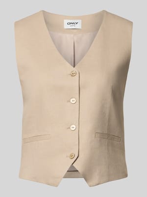 Regular Fit Leinenweste mit Bindeband Modell 'GOA' Shop The Look MANNEQUINE