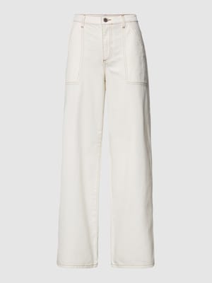 Jeansy o kroju wide fit ze szwami w kontrastowym kolorze Shop The Look MANNEQUINE