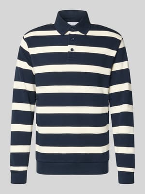 Relaxed Fit Poloshirt mit Streifenmuster Shop The Look MANNEQUINE