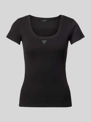 Slim Fit T-Shirt mit Logo-Applikation Shop The Look MANNEQUINE