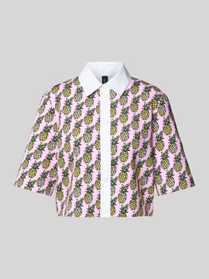 Korte blouse met kentkraag Shop The Look MANNEQUINE
