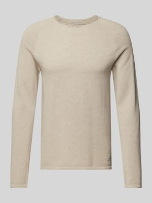 Gebreide pullover met labelpatch, model 'HILL' Shop The Look MANNEQUINE