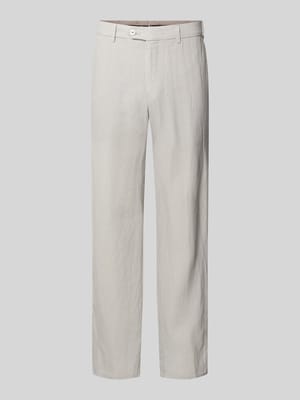 Straight Fit Leinenhose aus reinen Leinen Modell 'Lynx' Shop The Look MANNEQUINE