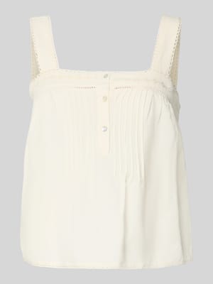 Blusentop mit Lochstickerei und Karree-Ausschnitt Shop The Look MANNEQUINE