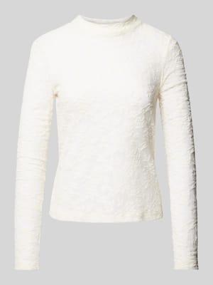 Semitransparentes Longsleeve mit Stehkragen Shop The Look MANNEQUINE