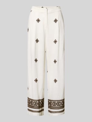 Hose aus Viskose-Leinen-Mix mit Stitchings Shop The Look MANNEQUINE