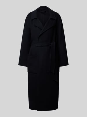 Płaszcz z mieszanki wełny lana z wiązanym paskiem model ‘ALLEGORIA’ Shop The Look MANNEQUINE