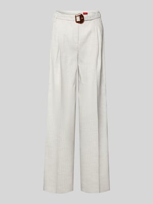 Wijde broek van linnenmix met gesp Shop The Look MANNEQUINE