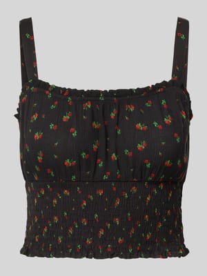 Crop Top mit Smok-Details Shop The Look MANNEQUINE