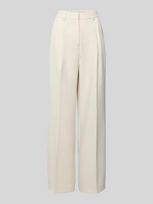 Stoffen broek met wijde pijpen en persplooien Shop The Look MANNEQUINE