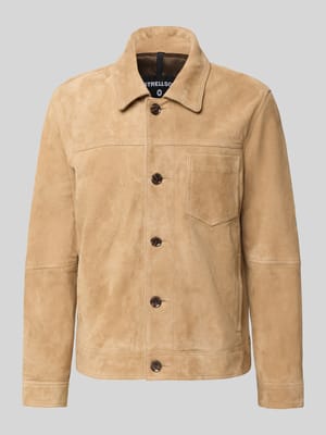 Regular Fit Lederjacke aus echtem Ziegen-Velours Modell 'FLINT' Shop The Look MANNEQUINE