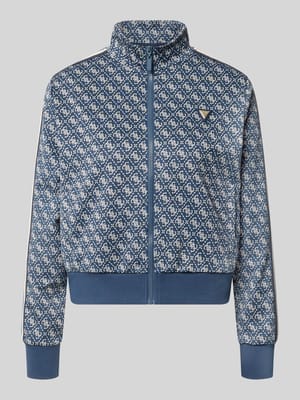 Regular Fit Sweatjacke mit Allover-Logo-Print Shop The Look MANNEQUINE