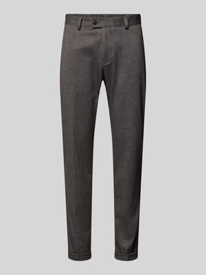 Slim fit stoffen broek met vaste omslag aan de pijpen, model 'Clow' Shop The Look MANNEQUINE