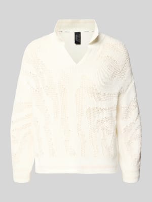Strickpullover mit Stehkragen und V-Ausschnitt Shop The Look MANNEQUINE