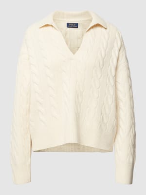Oversized gebreide pullover met V-hals Shop The Look MANNEQUINE