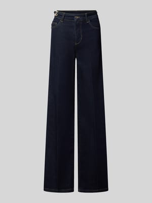 flared fit jeans van katoenmix Shop The Look MANNEQUINE