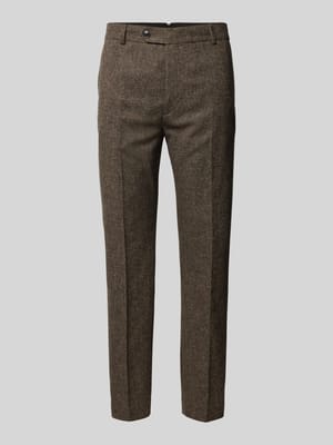 Slim fit stoffen broek met persplooien, model 'REED' Shop The Look MANNEQUINE