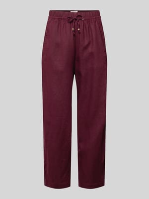 Leinenhose in verkürzter Passform mit elastischem Bund Shop The Look MANNEQUINE