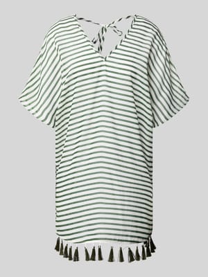 Tuniek met V-hals en pompons Shop The Look MANNEQUINE