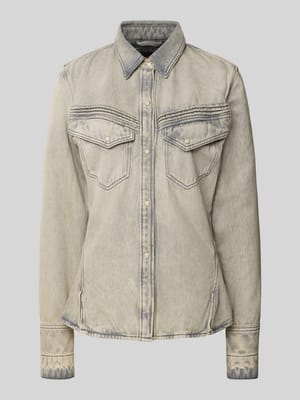 Slim fit jeansoverhemd van een mix van katoen en lyocell  Shop The Look MANNEQUINE