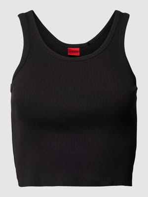 Korte top in fijnriblook, model 'DALILLY' Shop The Look MANNEQUINE