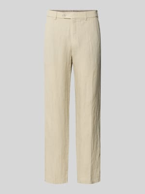 Krój straight fit spodnie z lnu z czystego lnu model 'Lynx' Shop The Look MANNEQUINE