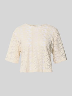 Semi-transparant blouseshirt met ronde hals Shop The Look MANNEQUINE