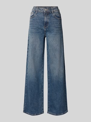 Wide Fit Jeans mit Ziersteinbesatz Shop The Look MANNEQUINE