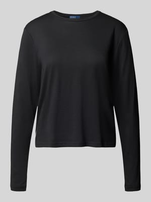 Bluzka z długim rękawem o kroju regular fit z mieszanki bawełny i modalu Shop The Look MANNEQUINE