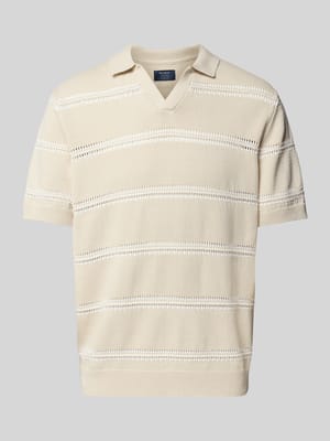 Relaxed fit gebreide polo met V-hals Shop The Look MANNEQUINE