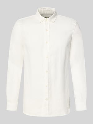 Regular Fit Leinenhemd mit Button-Down-Kragen Shop The Look MANNEQUINE