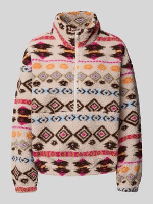 Bluza z kołnierzem o kroju regular fit z imitacji futerka model ‘JANNE’ Shop The Look MANNEQUINE