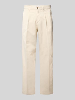 Straight leg broek met bandplooien, model 'SORREN' Shop The Look MANNEQUINE