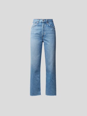 Straight Leg Jeans mit Brand-Detail Shop The Look MANNEQUINE