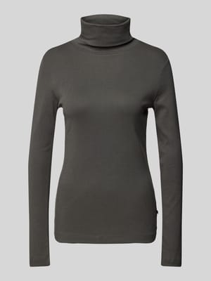 Longsleeve mit geripptem Rundhalsausschnitt Modell 'Rolli' Shop The Look MANNEQUINE