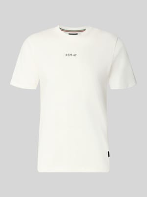 T-Shirt mit Rundhalsausschnitt und Logo Shop The Look MANNEQUINE