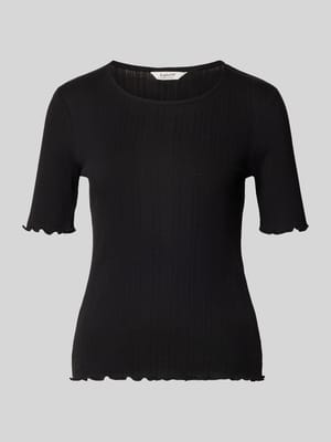 T-Shirt mit Wellensaum und Rundhalsausschnitt Modell 'UNICA' Shop The Look MANNEQUINE